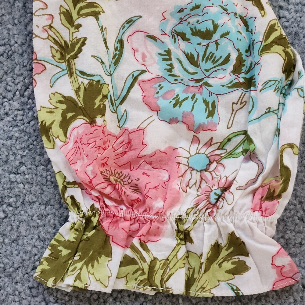 Ella Simone English Rose Robe Size Medium Colors Pink Blue Green White - Picture 7 of 10